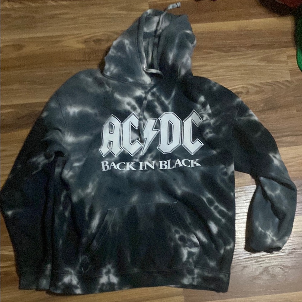 AC/DC Back in Black Tie-Dye Hoodie